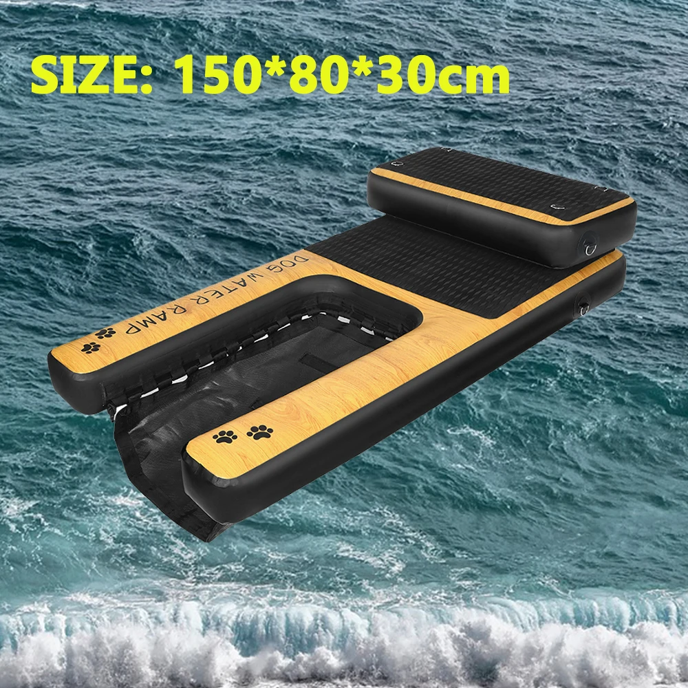 Inflatable Dog Ramp Floating Dock Ramp Oversized Dog Boat Ramp for Summer Water Lake Beach