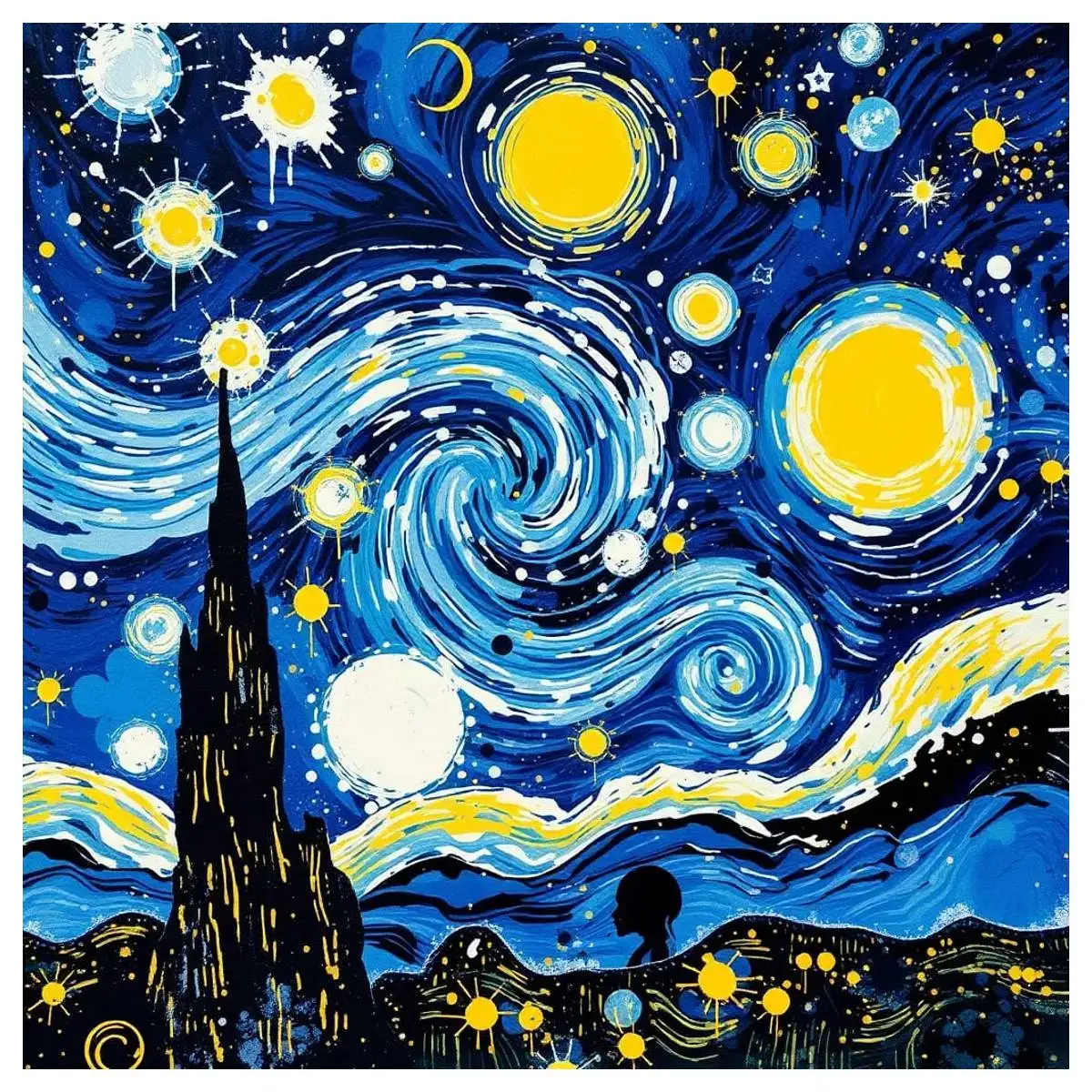 1 шт., 40X40 см/15,74 дюйма, набор для вышивки крестом «Звездная ночь Ван Гога», набор «сделай сам», 11CT/14CT, Новое поступление, полная вышивка, эко-хлопковая нить