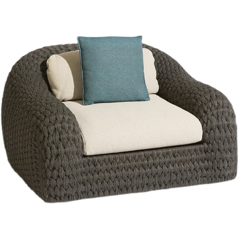 Outdoor rattan sofa hotel living room open-air bed and breakfast villa courtyard outdoor waterproof and sunscreen leisure rattan