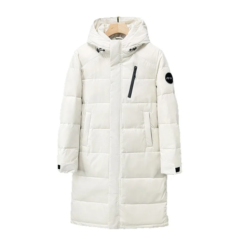 Winter Long White Duck Down Coats Men Knee Length Thickened Unisex Puffer Jacket for Men Women Couple's Winter Outerwear JK-064