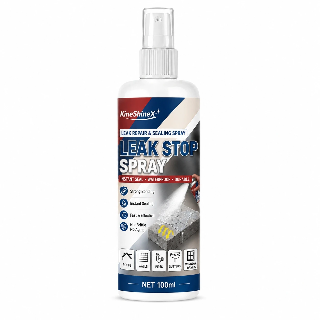 Leak Sealant Spray Waterproof Leakage Stopper for Roofs Walls Pipe Joints Balcony Basement Moisture Control DIY Repair Kit