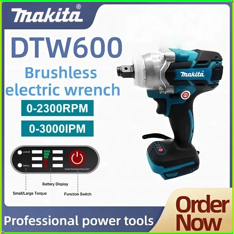 

Бесщеточный ударный гайковерт Makita DTW600 с высоким крутящим моментом, аккумуляторный, для авторемонта, электроинструмент для батарей 18В