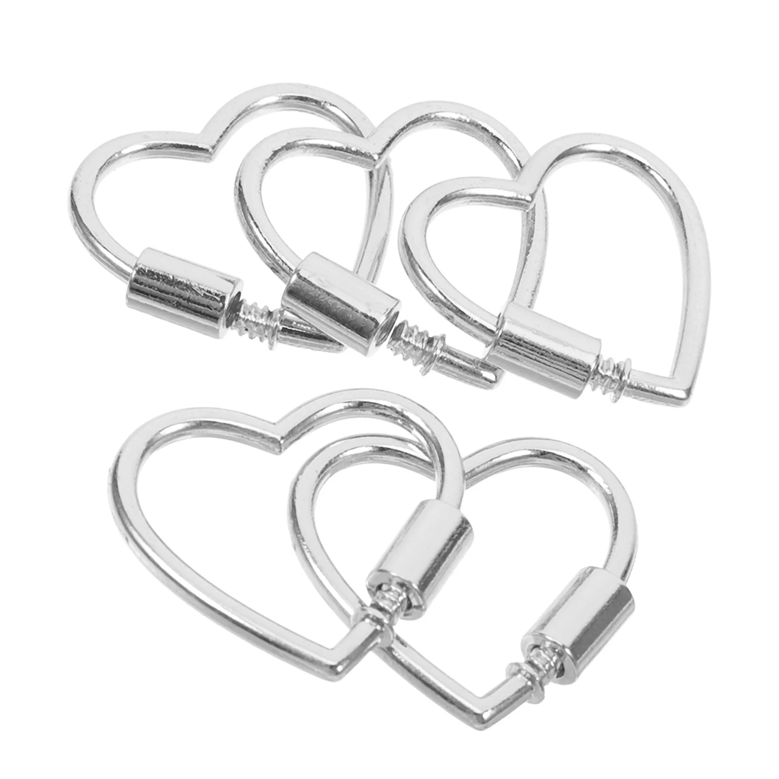 

5pcs Jewelry Connector Charm Necklace Carabiner Clasp Bracelet Shortener Versatile Design Suitable Occasions Heart for necklaces