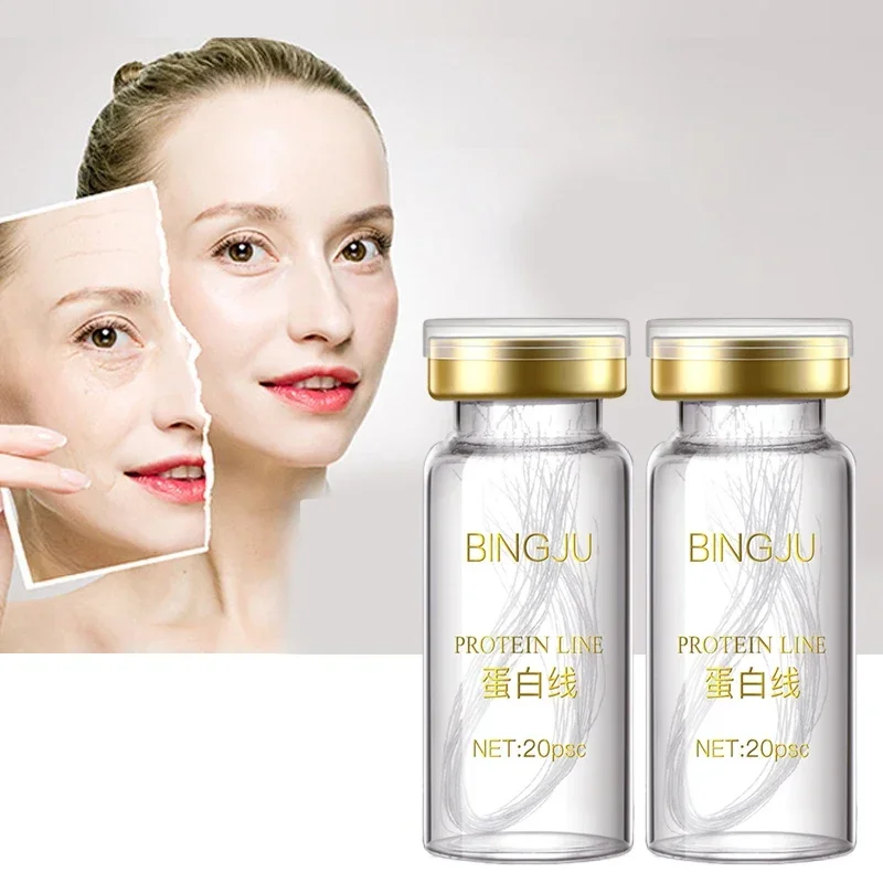 20 Lines Hydrolyzed Collagen Face Serum Lines Golden Protein Thread Anti-Wrinkle Firming Fine Anti-Aging Whitening Skin Care