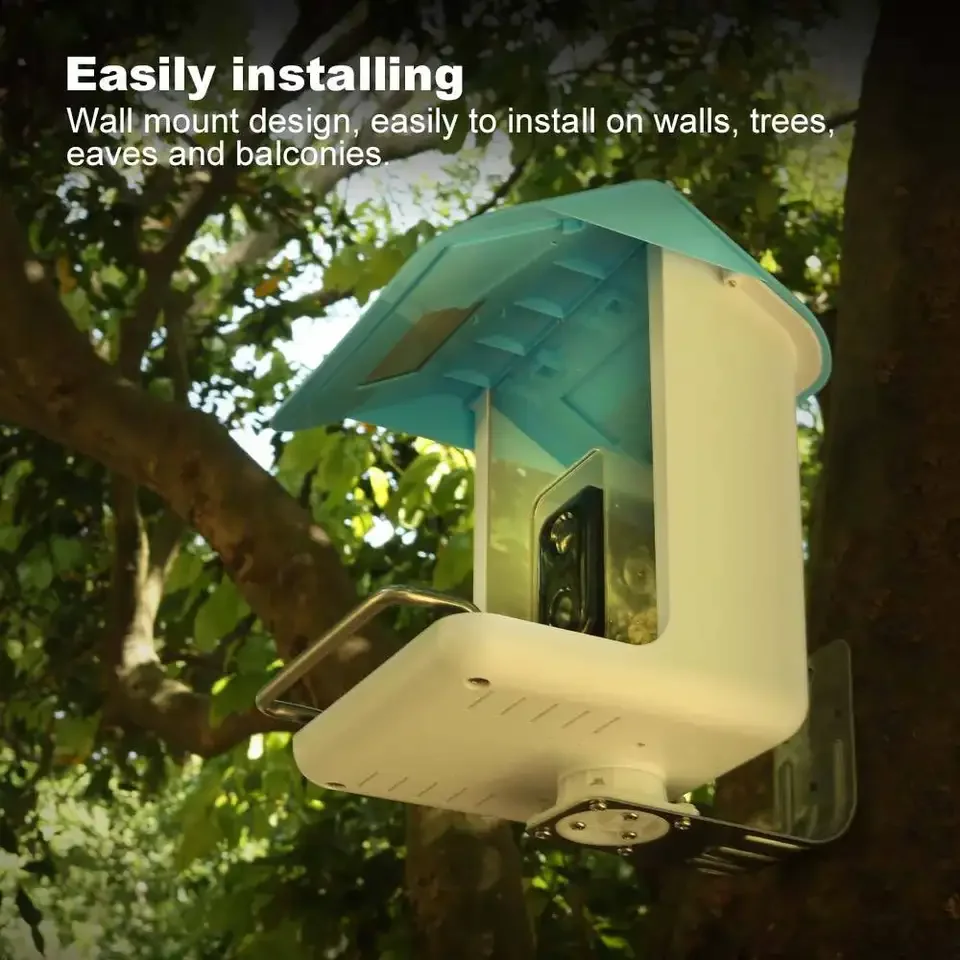 Smart Bird Feeder With Camera Outside Waterproof Designed Solar Powred Bird Feeder Factory