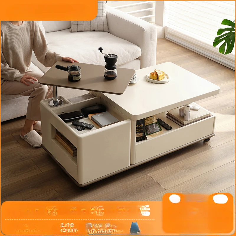 

Multifunctional lift coffee table living room large capacity storage desk