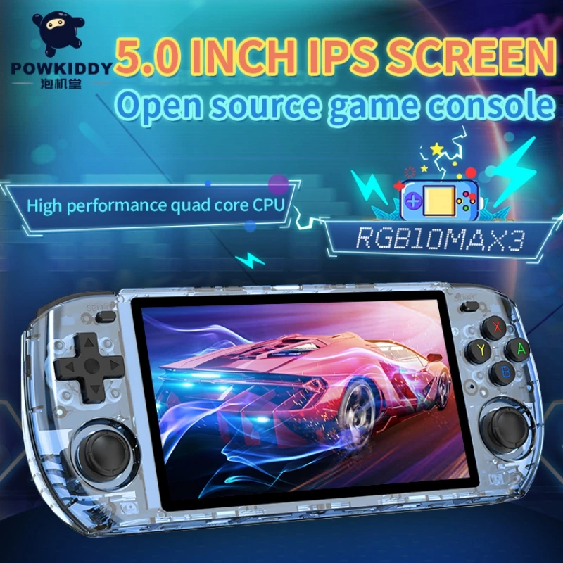 Powkiddy Rgb10max3 Handheld Spelconsole Open Source 5.0 Inch Ips Scherm Hd Video Game Speler Rgb10 Max3 Handvat Retro Consoles