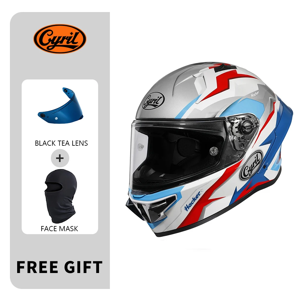 

Cyril Full Face Helmet For Motorcycle DOT Certified Safety Men's Motorcycle Helmet Comfortable Breathable Racing Sports Helmets