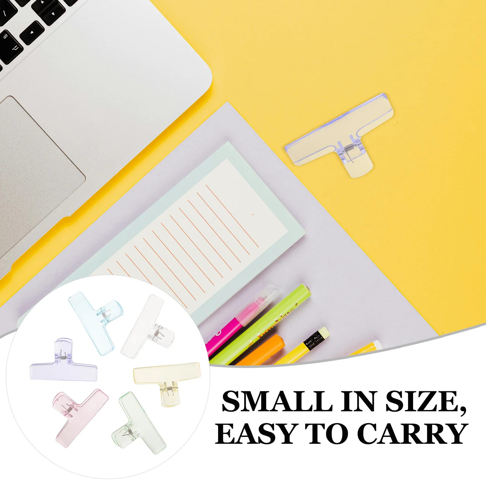 24Pcs Colorful Acrylic Binder Clips Vibrant Office Paperclips Set for Teachers Students Journaling Homework File Organization