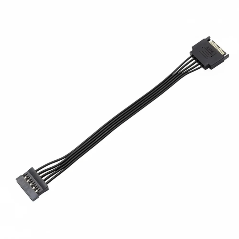 22/32cm SATA Power Cable 15Pin Male/Female Y-Splitter Design SATA Power Extension Cable Durable Power Splitter Cable