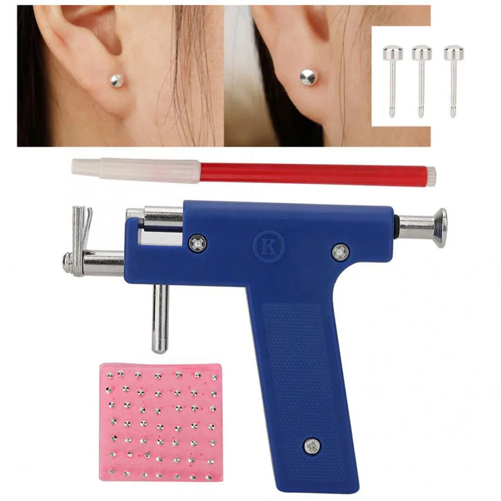 Ear Piercing Pistol,body Piercing Gun,98pcs Studs Tool Kit Set, Ear Holing Machine Jewelry Tool Nose Navel Piercing Gun