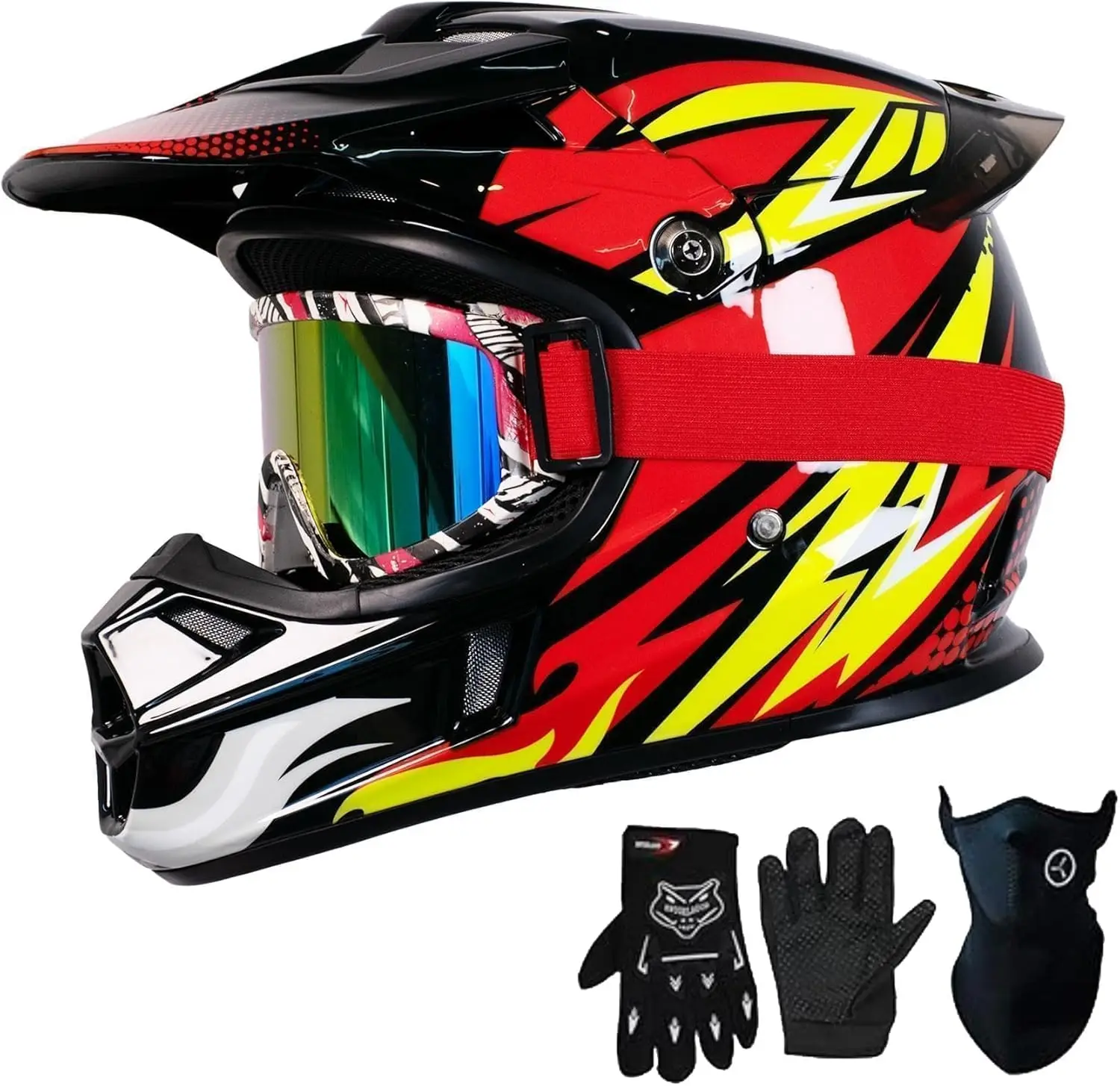 

DOT Approved Kids ATV Helmet with Visor Electric Dirt Bike for Kids 8-14 Lightweight Multi Sport Motorcycle Helmet for Boys Girl