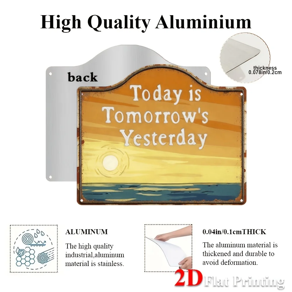 1pc, 2D Flat, Signs Metal Sheet Painting 