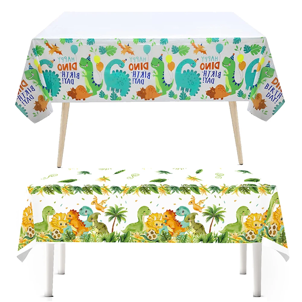 Cartoon Dinosaur Theme Disposable Tableware Tablecloth Kids Baby Shower Jungle Safari Birthday Party Decor Supplies
