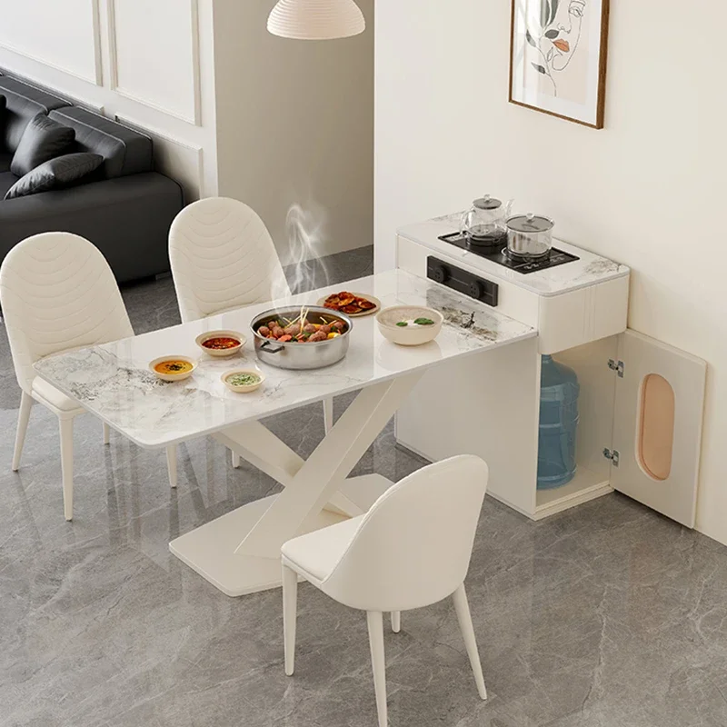 

Nordic Italian Design Dinning Table Simplicity Adjustable Home Coffee Table Modern Luxury Mesa De Cozinha Kitchen Furniture