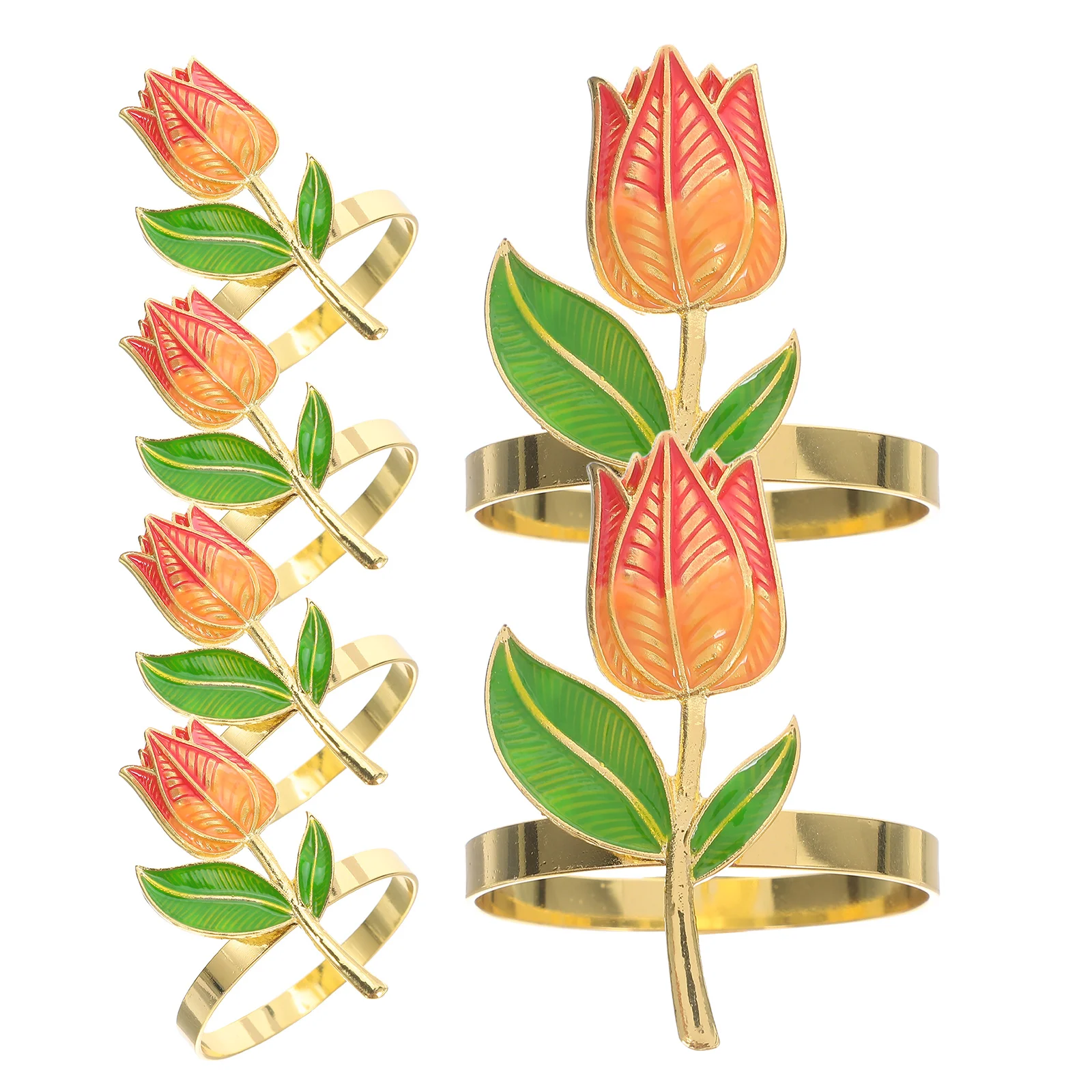 

6pcs Rings Metal Floral Zinc Alloy Serviette Buckles Wedding Party Banquet Table Decor Napkin Holder Buckles Dinner Napkin Rings
