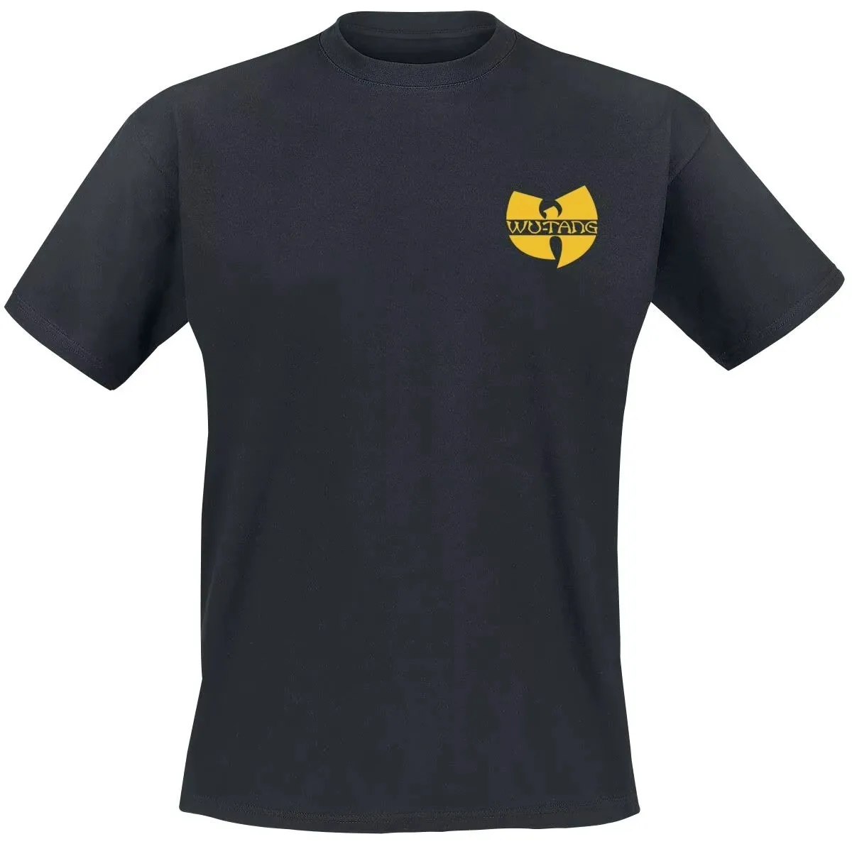 Wu-Tang Clan Logo, schwarzes T-Shirt mit grafischem Motiv, aus Baumwolle, für Herren und Damen, Streetwear. – Detail 2