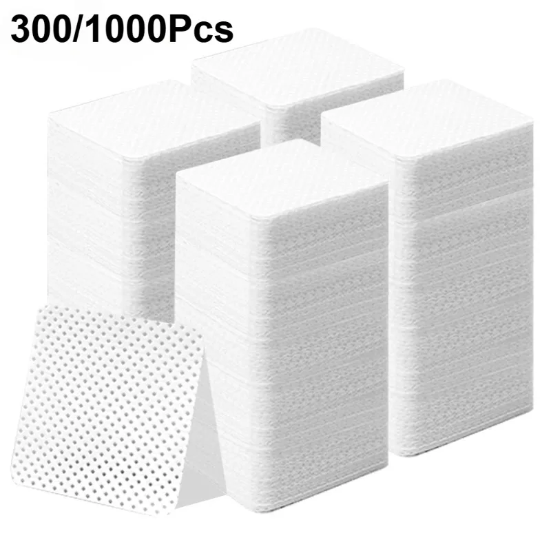 Lint Free Nail Wipes 300/1000pcs Nail Supplies Nail Polish Remover Wipes Absorbent Soft Removal Tool for Nail Art