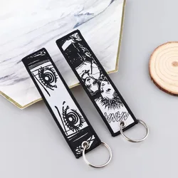 NANA Anime Eye Keychain for Motorcycles and Cars Backpack Manga Key Tag Cartoon Embroidery Key Fobs Bag Keyring Chaveiro Jewelry