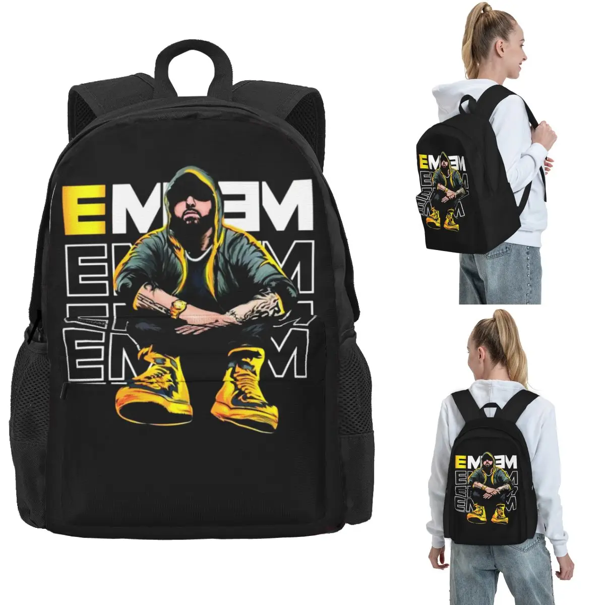 

Рюкзаки Eminem 1, сумка для книг для мальчиков и девочек, детские школьные сумки большой вместимости, рюкзак для ноутбука, сумка на плечо