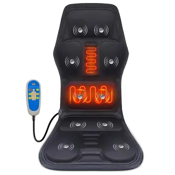 Image Electric Vibrating Car Massager 10 Head Full Body Massage Chair Mat Portable Massage Cushion Home Infrared Heating Back Vibrator