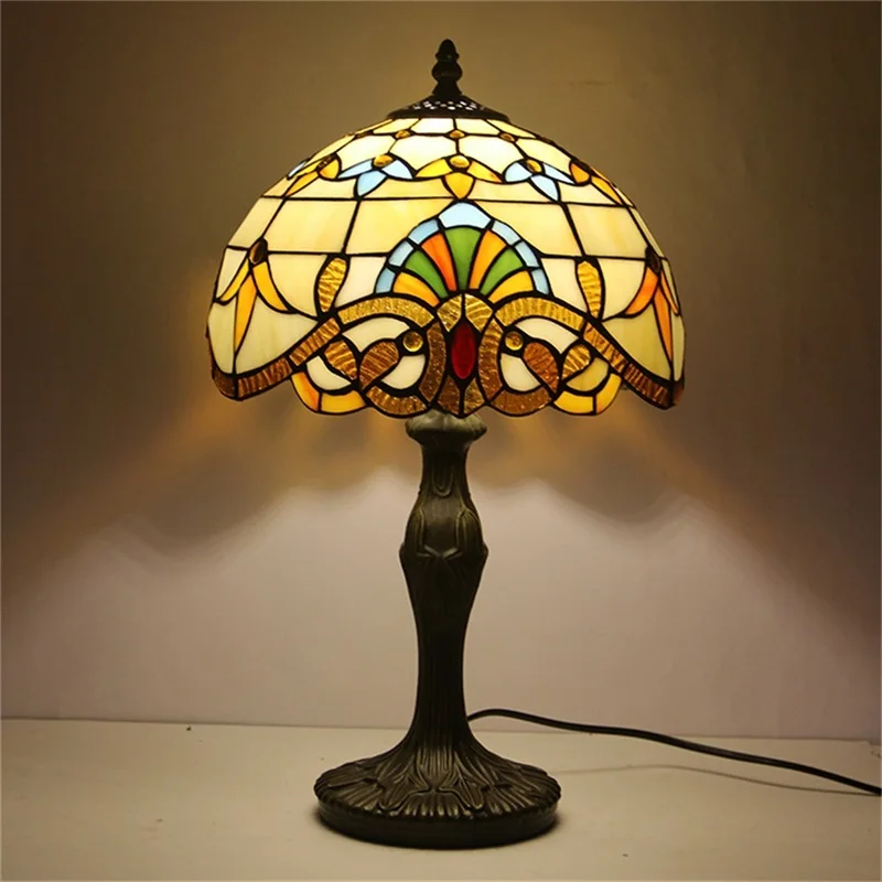 SOURA Tiffany Table Lamp Modern For Bedroom Creative Flower Figure LED Light Home Decoration