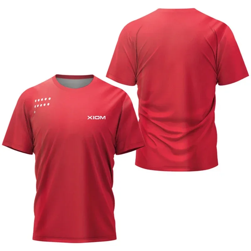 T-shirt da ping pong da uomo con motivo sfumato T-shirt da badminton estiva da uomo nuova Top da ping pong Club Manica corta ad asciugatura rapida