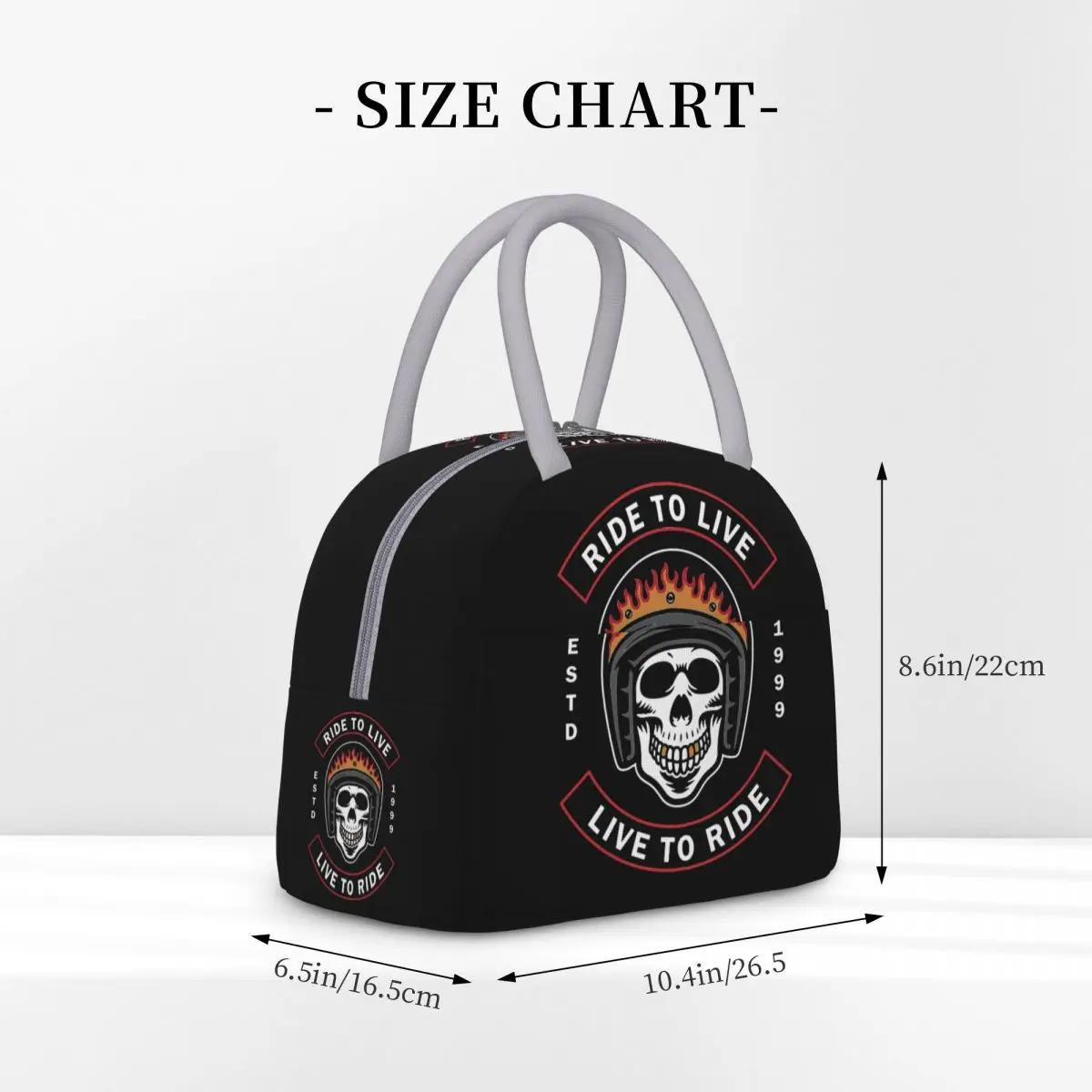 Boîte à lunch isotherme Biker Skull, sac fourre-tout pour le travail, sac de rangement des aliments, glacière thermique étanche, accessoires