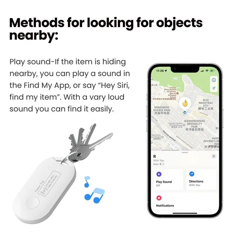 XIAOMI GPS Locator Mini Smart AirTag Works iPhone Find My APP Anti-Lost Reminder Device Tracker for Car Wallet Key Pet Finder