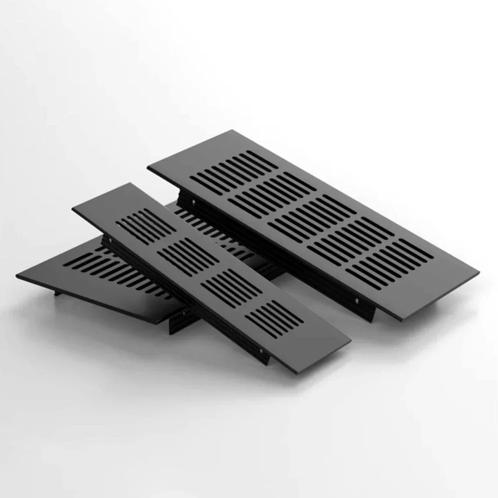 Aluminium Alloy Core Vents Rectangular Ventilation Grille Vents Black Silvery Wardrobe Shoe Cabinet Ventilation Grid Closet