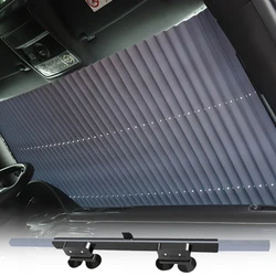 Auto Intrekbare Voorruit Zonnescherm Anti-Uv Auto Voorruit Gordijn Zonnescherm Blok Film Opvouwbare Protector Covers 45/65/70cm