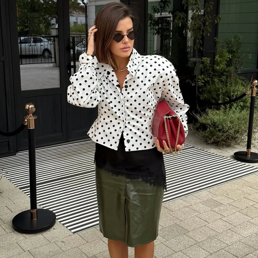 Tuularose レディース ショーツ 2 ピース ファッション ポルカドット コントラスト ジャケット トップ スリム ショーツ セット 高級 エレガント ヴィンテージ パーティー ショーツ セット