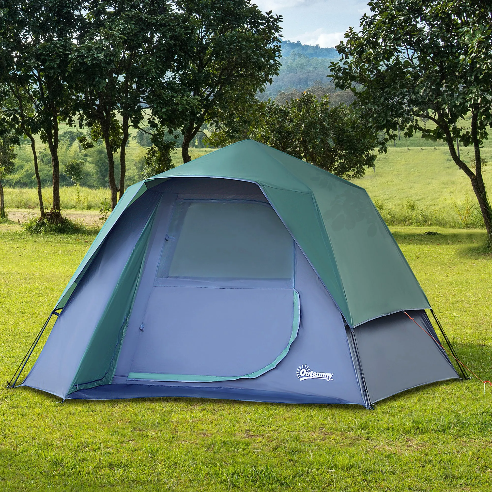 Tenda pop-up Outsunny per 2-3 persone 250X194X160 cm Verde