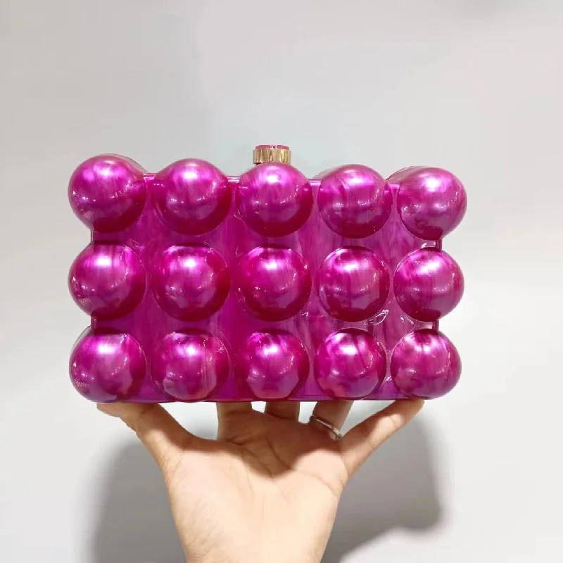Wavy Pearl Clutch Purse Luxury For Women Evening Bag Wedding Party Acrylic Shoulder Crossbody Promotion Fashion Shell Hand Bags