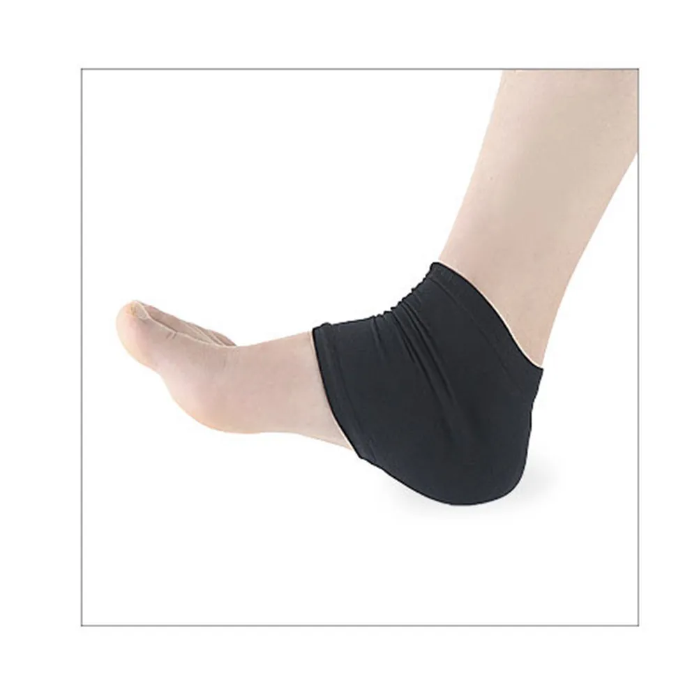 Meias de Gel de Nylon para Alívio da Dor no Calcanhar, Tamanho M, Pretas, Protetor de Calcanhar, Meias Hidratantes para Cuidados com os Pés para Corrida, Caminhada e Posição em Pé