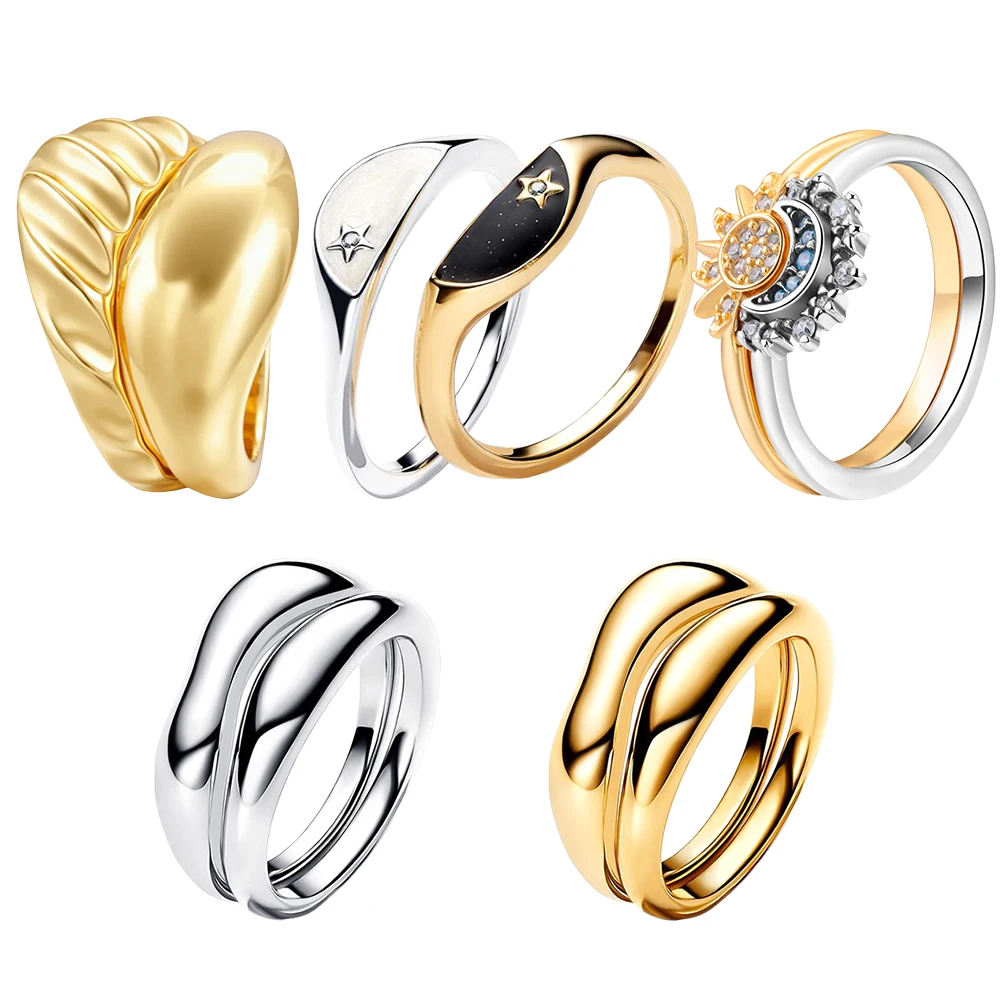 Luxury Original 925 Sterling Silver Heart-shaped Bow Flower Rotundity Ring Fit Women's High-end Jewelry Valentine's Day Gifts