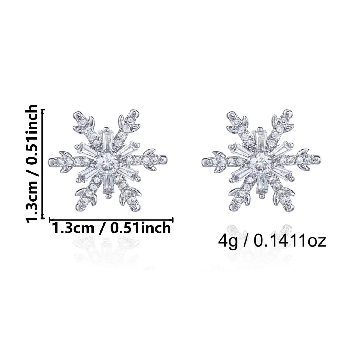 Weihnachtliche funkelnde Strass-Ohrringe mit simulierten Perlen und Schneeflocken für Damen, Neujahrsparty, Schneeflocken-Ohrringe, Feiertagsschmuck – Detail 35