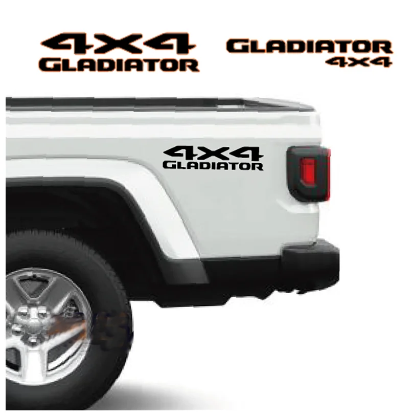 Pair Sport 4x4 Off Road Body Trunk Side Letter Character Decal with Outline Stickers for Jeep Gladiator