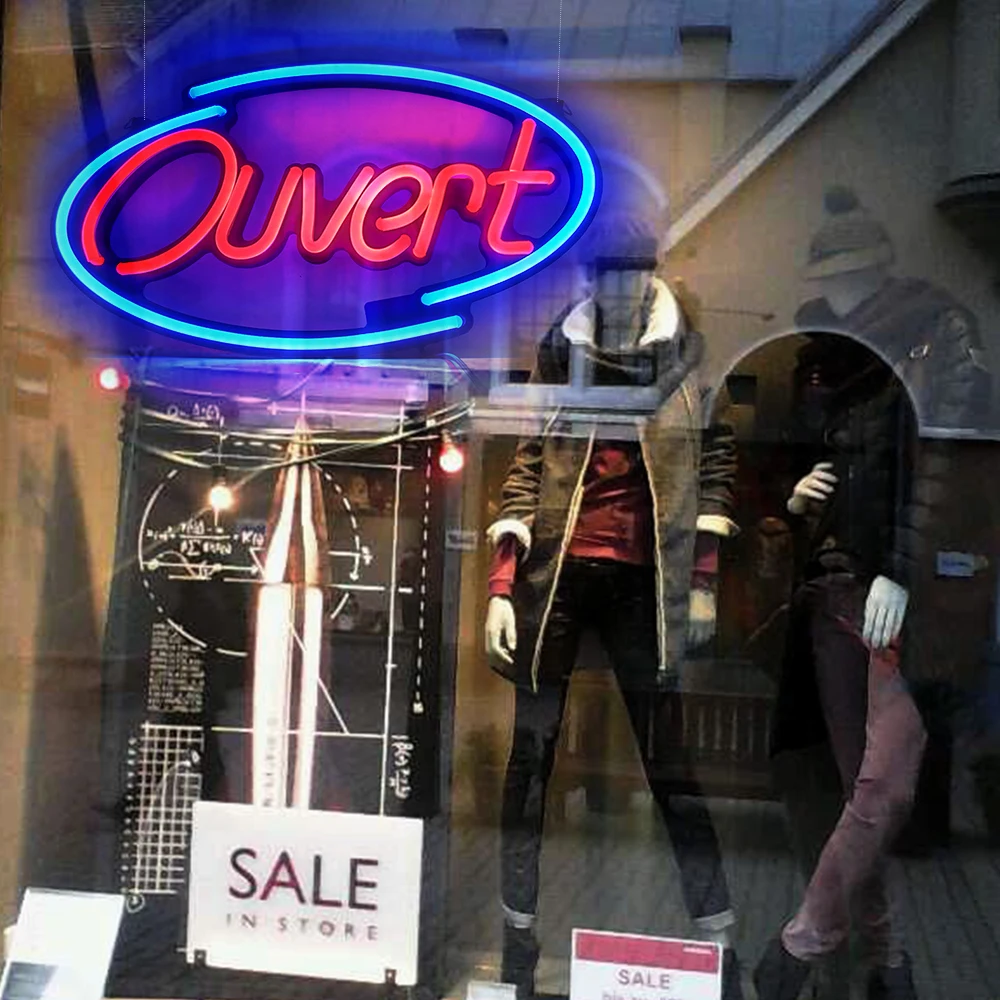 Enseigne au néon LED OPEN avec télécommande, RVB, signe de document proxy, décoration de bar et de magasin