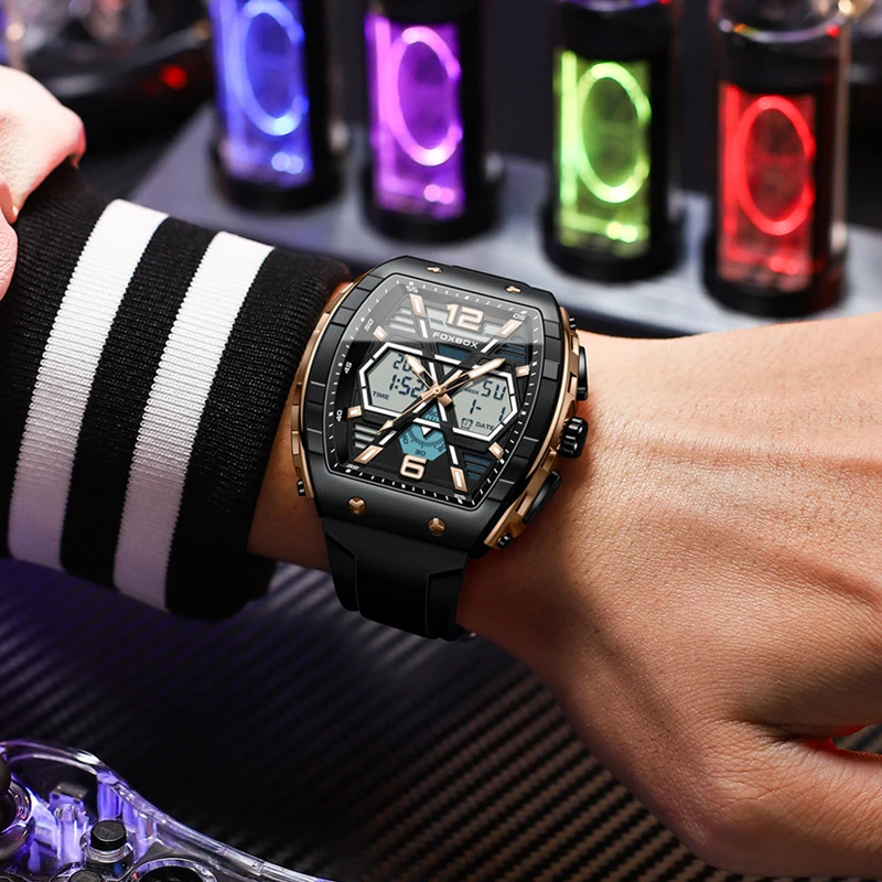 LIGE Jam Tangan Militer Pria Digital Jam Tangan Tahan Air 50M Jam Kuarsa LED Jam Tangan Olahraga Jam Tangan Besar Pria Jam Tangan Pria Relogios Masculino