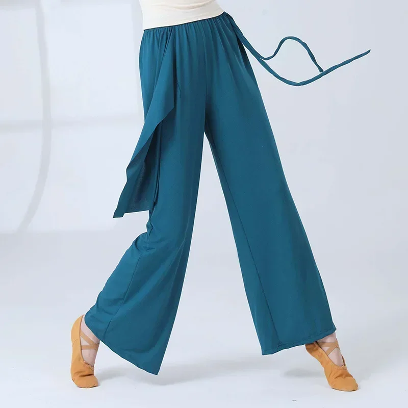 Modern dance practice yoga pants women's loose straight pants classical streamer dance