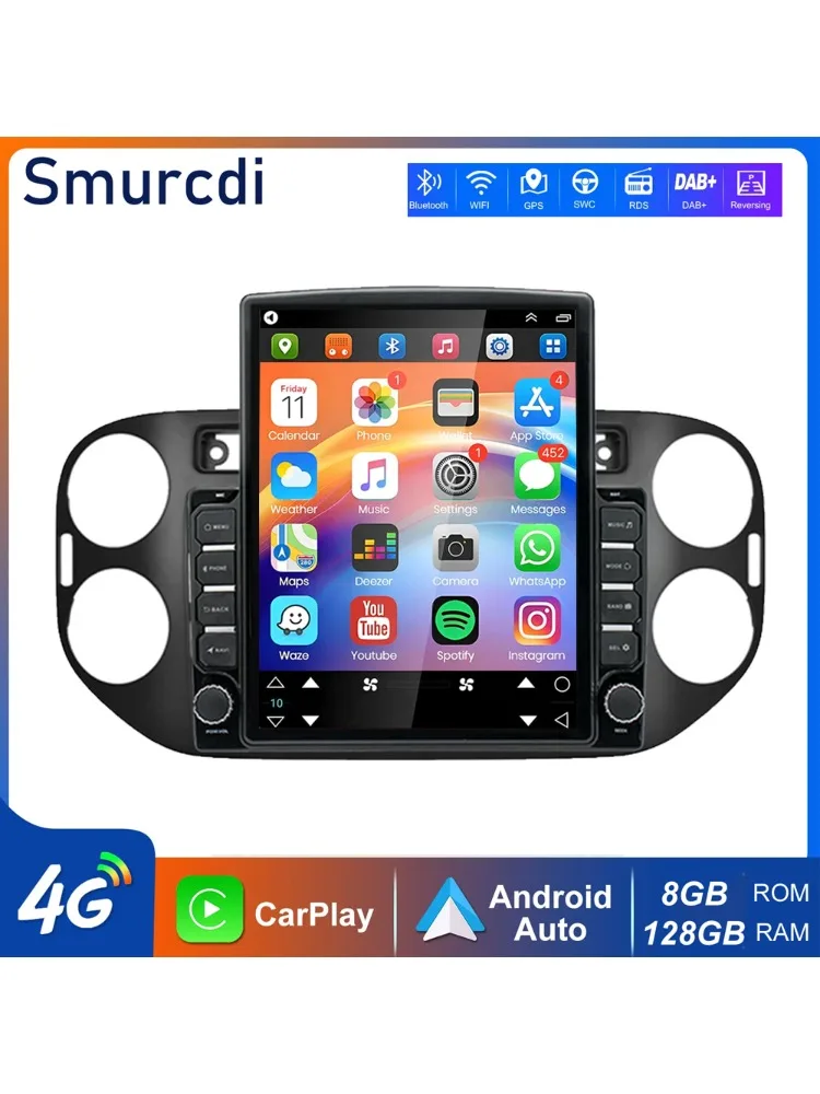 9.7 inch Android 16 Carplay Auto voor VW Volkswagen Tiguan 1 NF 2006 2008-2014 2015 2016 autoradio multimediasysteem GPS speler stereo - afbeelding 2