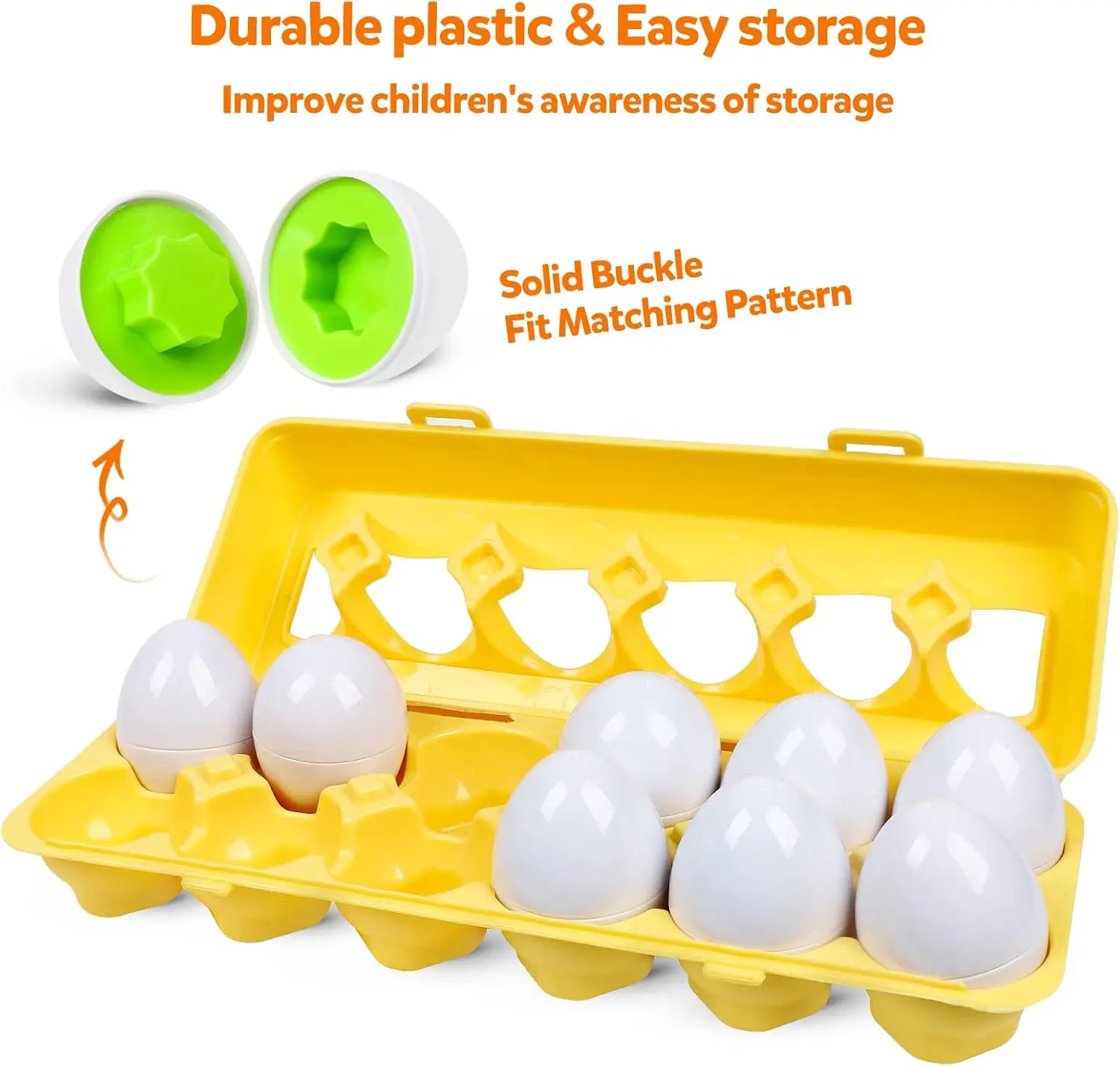 Giocattolo di uova intelligenti abbinate per bambini Puzzle 3D Montessori Giocattoli educativi per l'apprendimento Gioco di selezionatore di forme di colore Regali di viaggio per uova di Pasqua