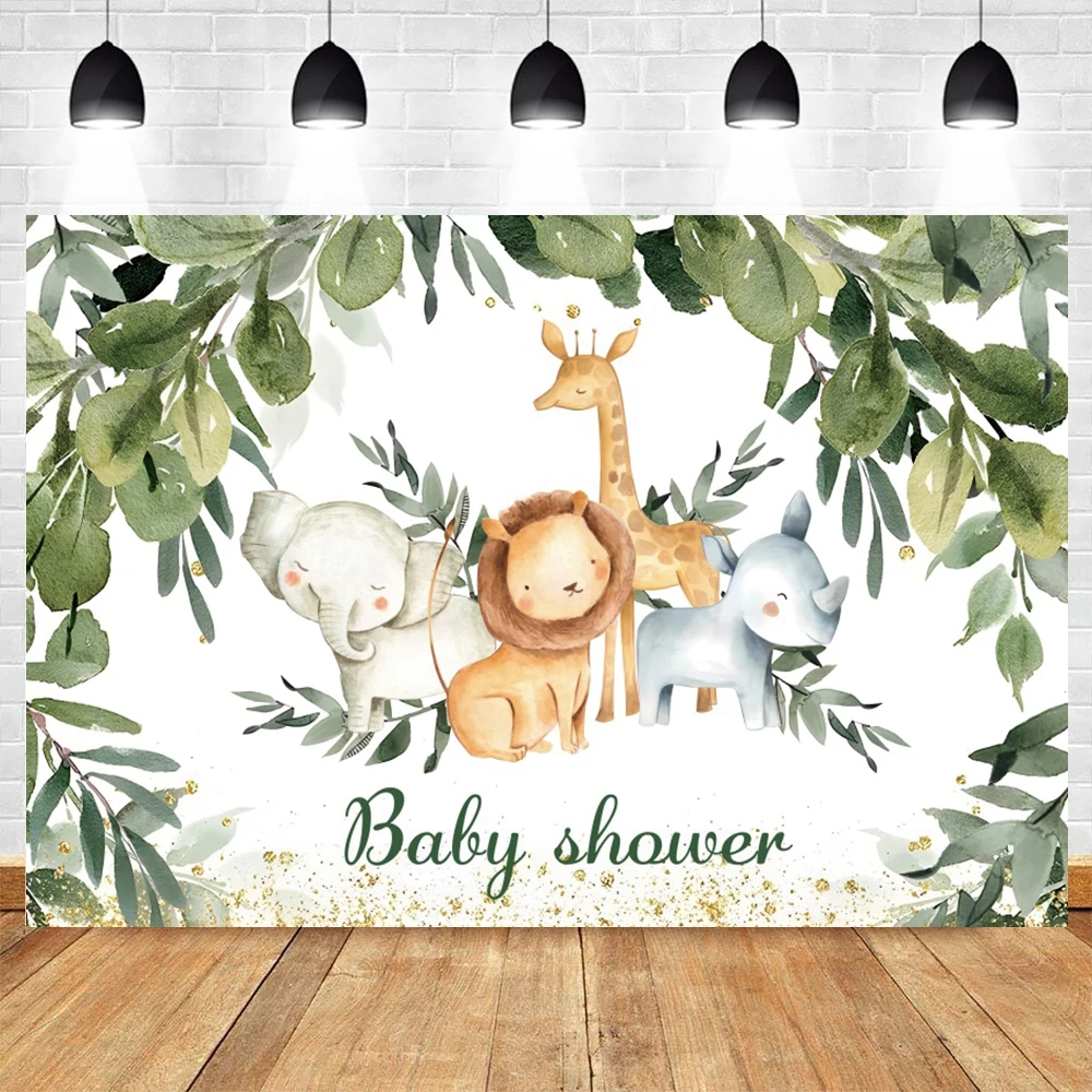 Tropical Jungle Safari Animal Boy Girl 1st Birthday Decoration Backdrop Wild One Baby Shower Customized Photography Background