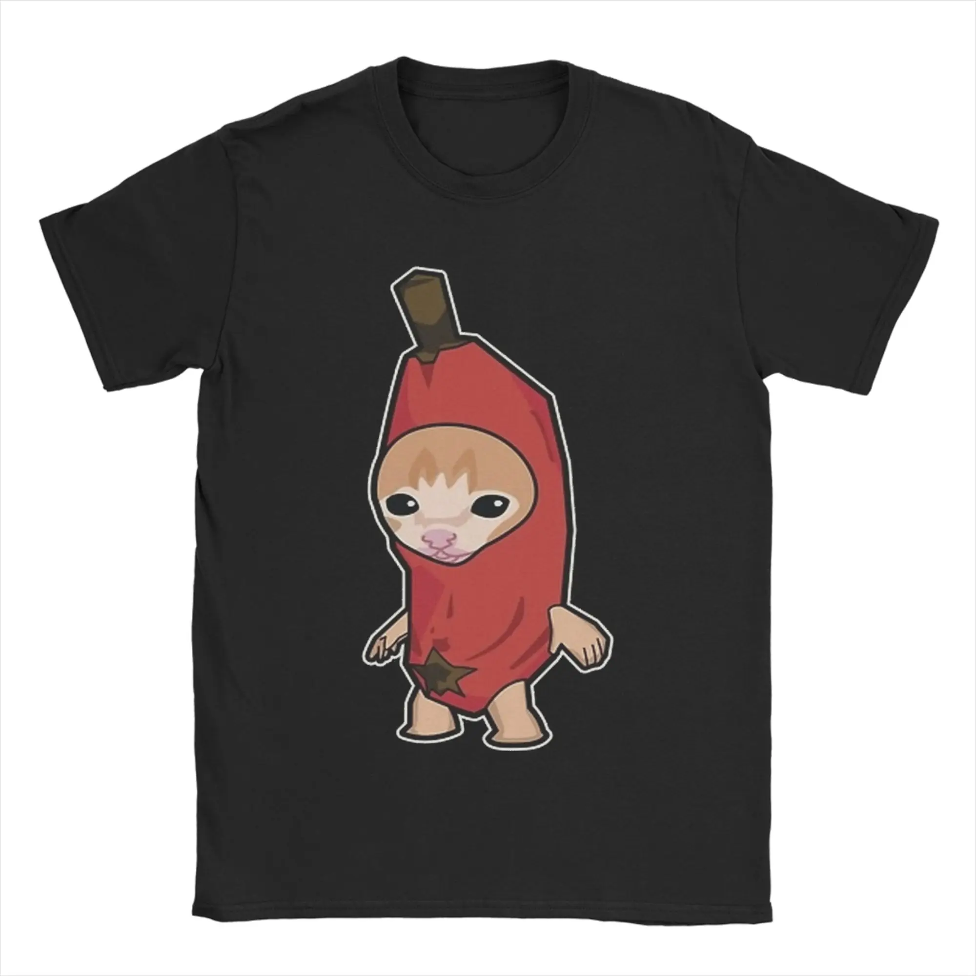 Men Women Red Happy Hapi Banana Cat T Shirts  Cotton Clothing Casual Short Sleeve Crew Neck Tees Gift Idea T-Shirt