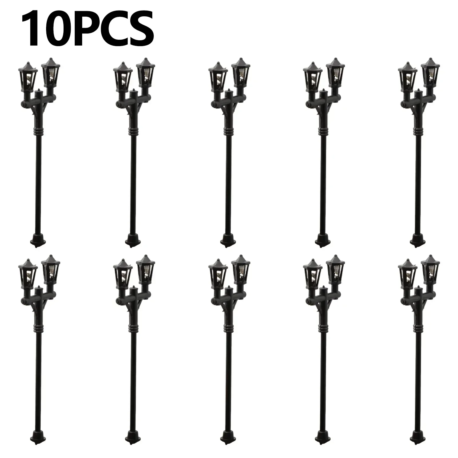 10Pcs Model Street Lights Scale 1:100 Railway  LED Lamppost Patio Garden Lamps For , Garden Decoration, Supporting Landscape