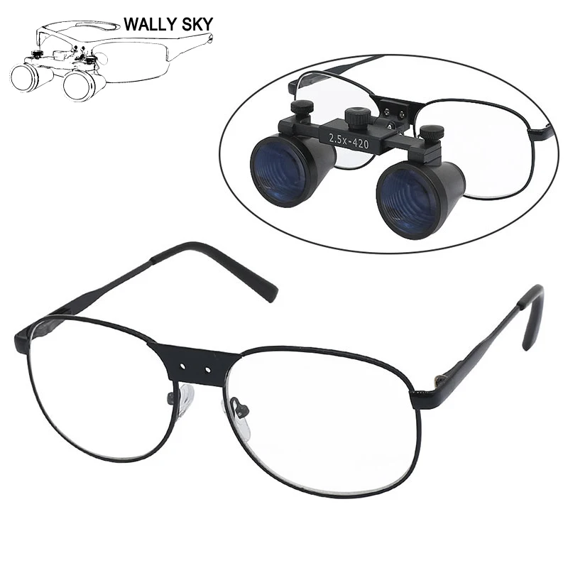 Ultra Light Glasses Dental Loupe Accessories Electroplating Paint Brass Frame for Binocular Magnifier with Screw Holes