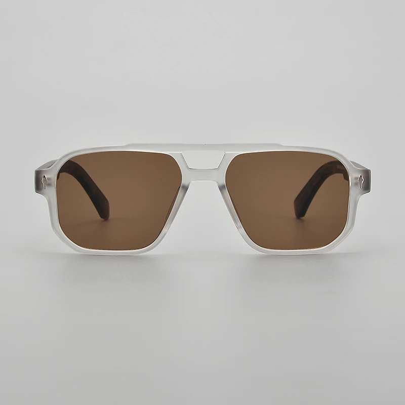 نظارات شمسية كلاسيكية مربعة الإطار كبيرة ، شعاع مزدوج سميك ، نظارات معتمة للقيادة ، اتجاه الشخصية ، UV400 المتخصصة ، الموضة