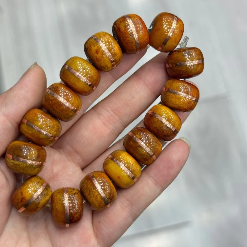 

Camel Bone Rubbing Gold Old Type Beads Bracelet