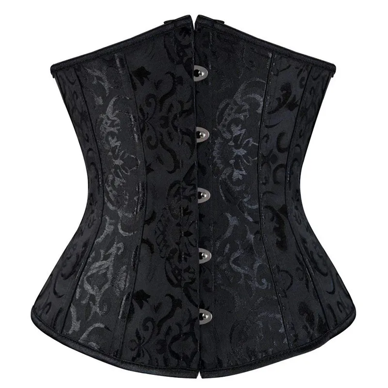 

Caudutas Corset Underbust Women's Gothc Sexy Lingerie Top Jacquard Floral Costume Halloween Plus Size Red White Black Pink Green